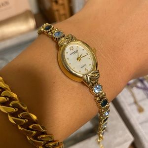 Vintage gold and blue watch